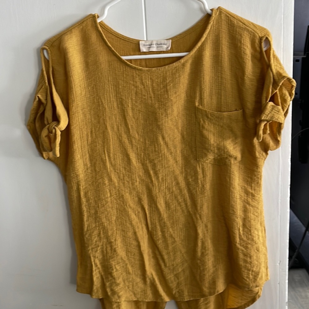 Mustard Yellow Pocket Top